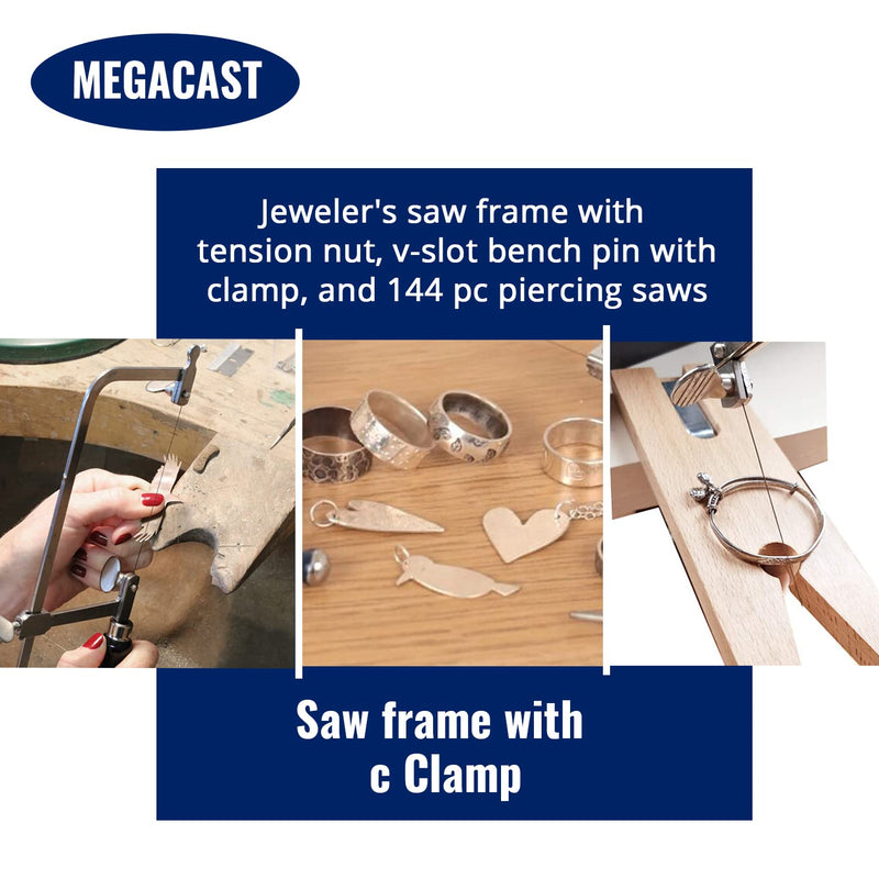 3 in 1 Professional Jeweler's Saw Set Saw Frame 144 Blades Wooden Pin Clamp Wood Metal - NewNest Australia