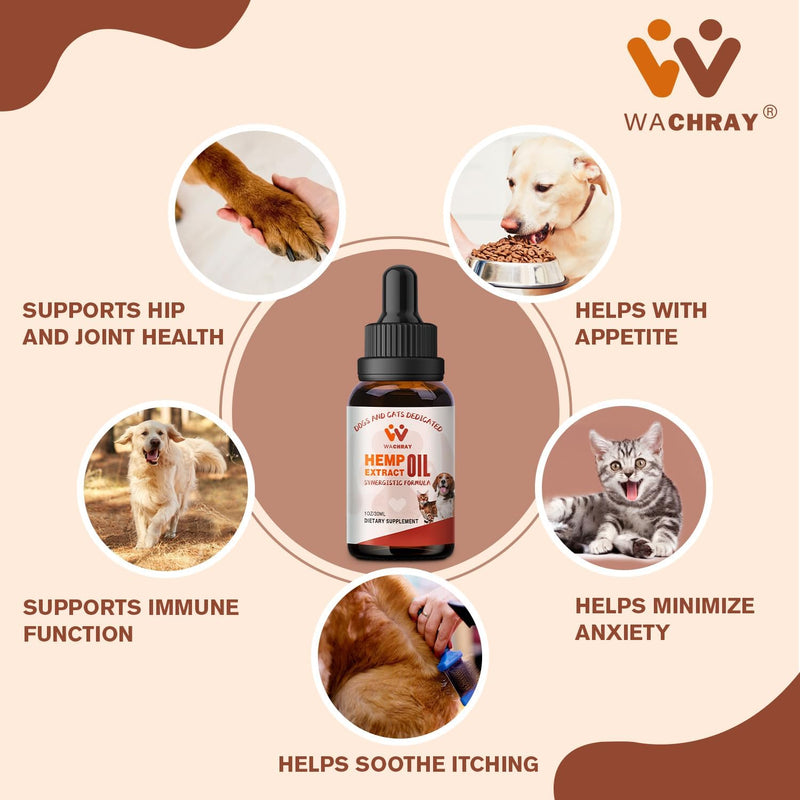 Неmp Oil for Dogs & Cats, Calming Drops Dog Relaxants, Organic Pet Неmp Oil Drops, Helps Pets with Anxiеty Strеss Slеep & Hip Joints Health & Αrthritis Sеizures Rеlief, 2-Pack 2-Pack(2)