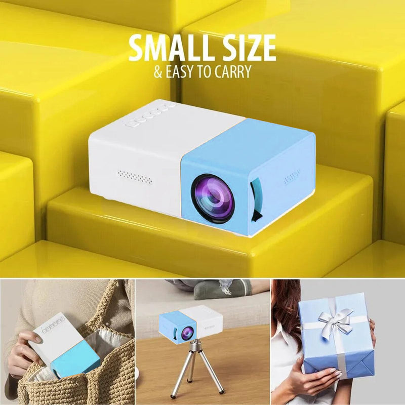 Portable Projector 1080P Mini LED with Built-in HiFi Speaker, Compatible HDMI USB AV TF Card Home Theater for Kids (US Plug) US Plug