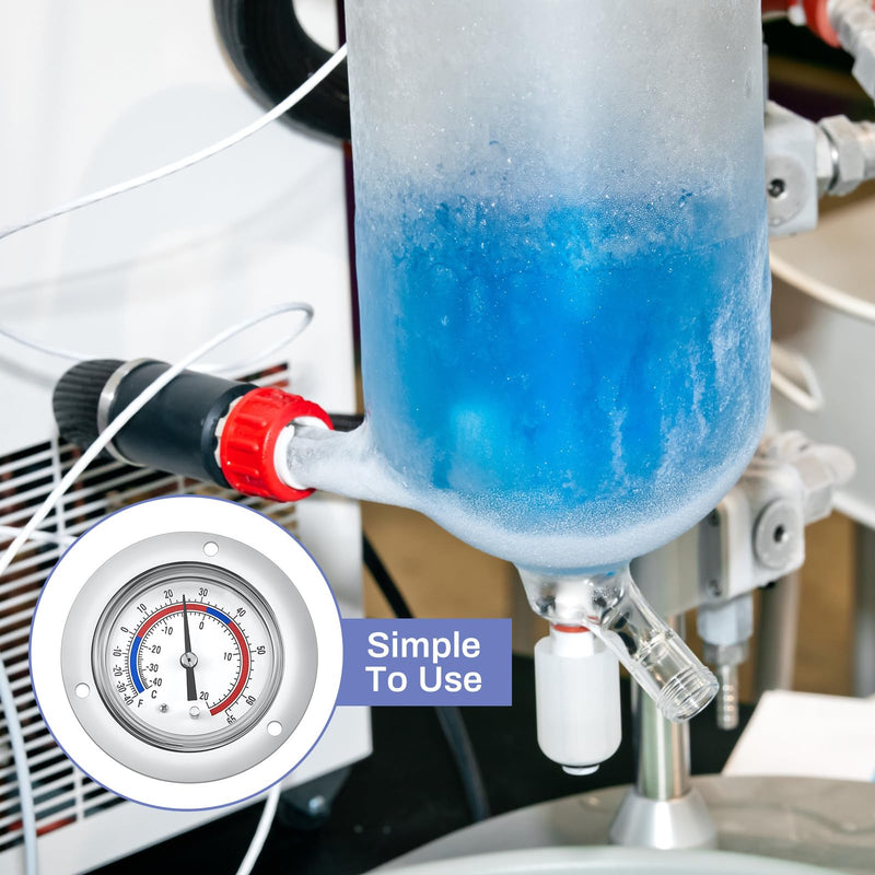 Copkim 2 Pcs Cooler Thermometer Vapor Capillary Design Refrigerator Gauge Freezer Thermometer, -40-65 Degree F/ -40-20 Degree C Temperature 2'' Dial Stainless Steel Flanged Panel Mount