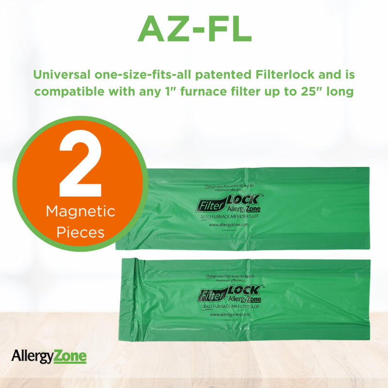 FilterLock Furnace Filter Slot Seal – Magnetic Seal Cover for Any 1” Furnace Filter, Up To 25” Long, Reduce HVAC Air Leaks, Green