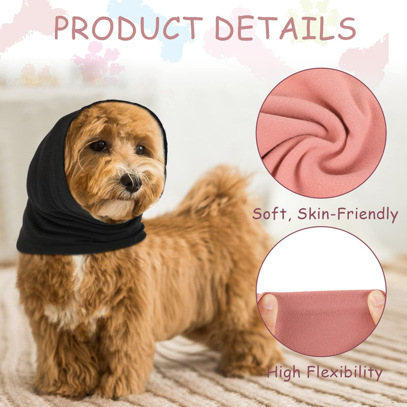 Frienda 2 Pcs Dog Ear Muffs Dog Calming Ear Cover Anxiety Relief Cover Face Neck Warmer Quiet Head Sleeves for Noise Bathing Grooming Drying(Medium,Black, Pink) Medium Black/Pink