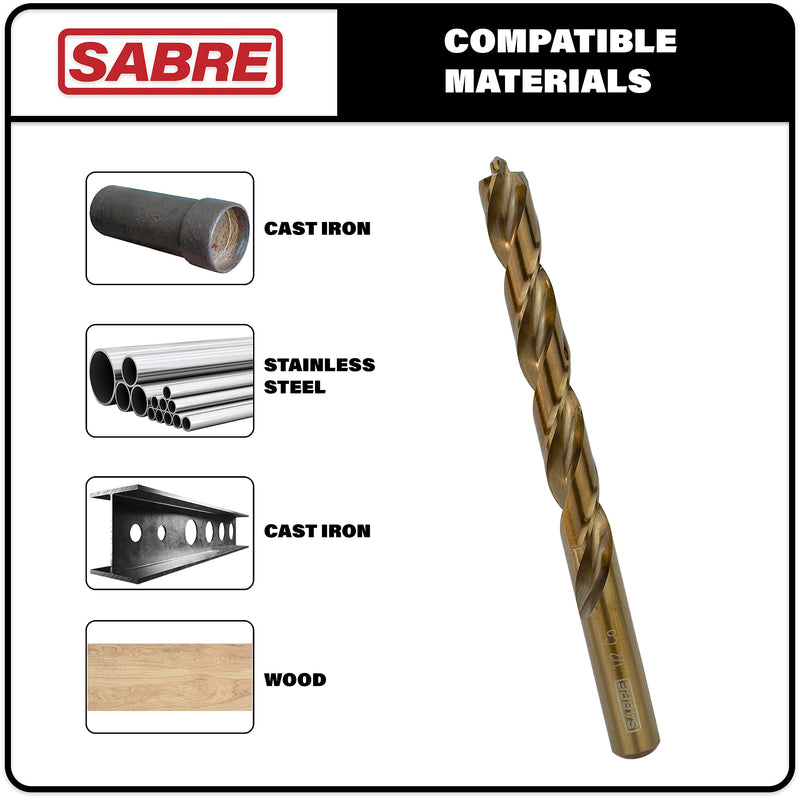 1/4 Inch Cobalt Drill Bits – 5pcs Drill Bits for Metal, M35 Cobalt Metal Drill Bit Set, Pilot Point Cobalt Drill Bits – Heavy-Duty Drill Bits for Steel, Hard Metal, Cast Iron (1/4" x 4") 1/4 in