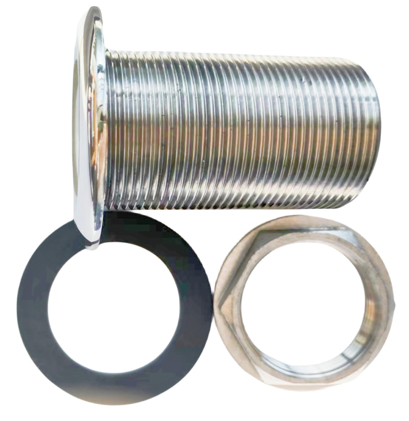 Marine Grade 316 Stainless Steel Full Threaded Through Hull Pipe Fittings with Nuts and washers for Boats, Yachts (1.5IN) 1.5IN