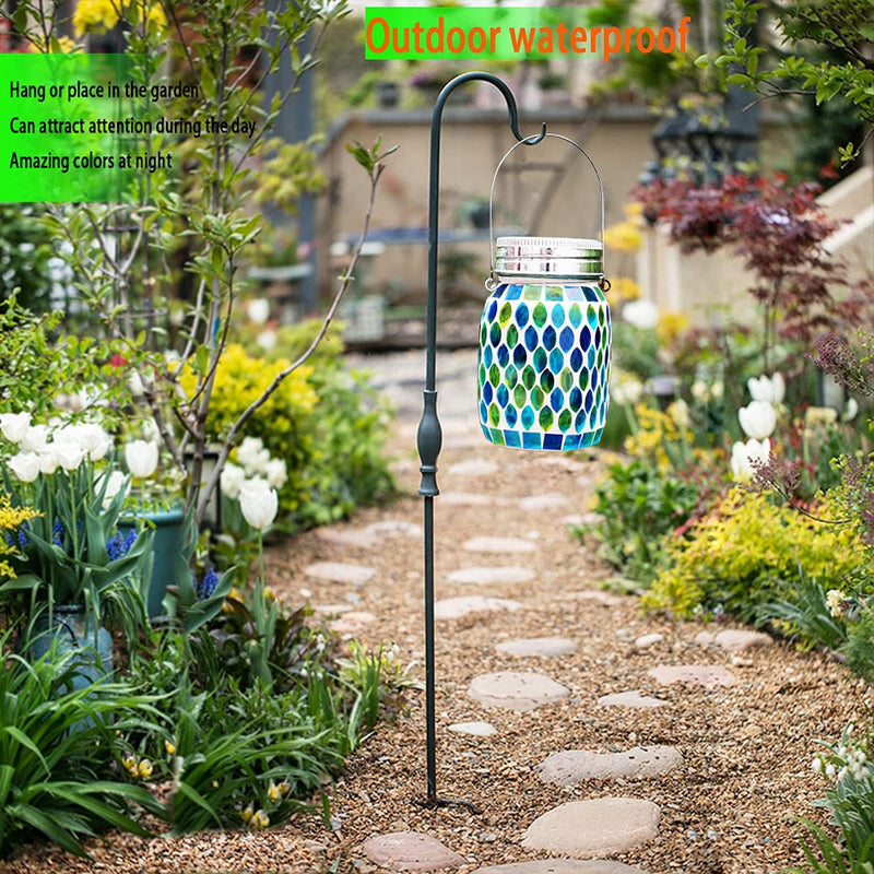 Mosaic Solar Lanterns Outdoor Hanging Lights, Garden Decor Christmas Gifts for Women Mom Grandma Halloween Decor Lights, Outdoor Waterproof Lights, Garden,Patio,Pathway & Yard Décor