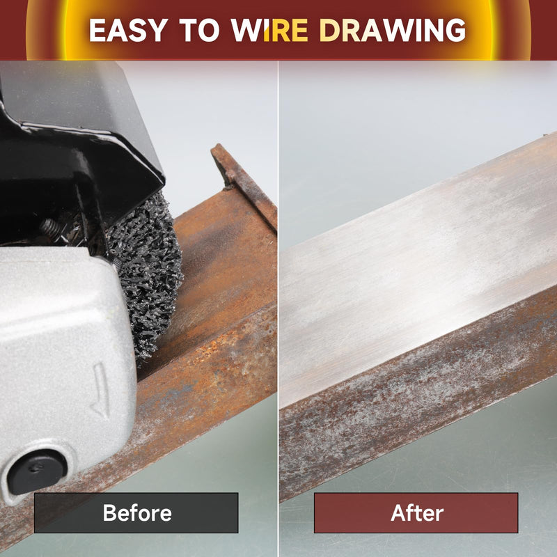Abrasive Drawing Wheel Surface Conditioning Tool 40 Grit 120 x 100 x 19 mm Wire Drawing Polishing Burnishing Wheel for Wood Metal Surface Polishing 4.7"x 4"