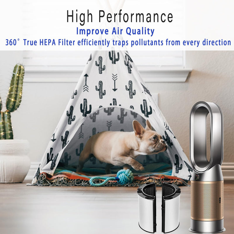 360° Combi Glass 2-in-1 HEPA+Carbon Replacement Filter For Dyson, Black Black & White