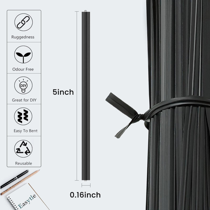 400 Pcs Twist Ties for Bags 5" Cable Ties Bag Twist Ties for Cord Twist Bread Ties Reusable Black Plastic Coated Ties Twist Ties Heavy Duty Bread Ties Wire Twist Ties for Household and Office Use 400 PCS
