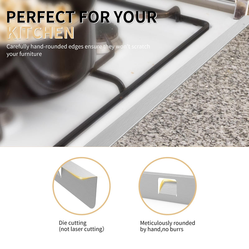 Stove Gap Covers 316 Stianless Steel Stove Gap Filler Oven Side Gap Filler Between Stove and Counter Slide in Range Trim Kit for Kitchen 2 Pack 23.2 inch Silver