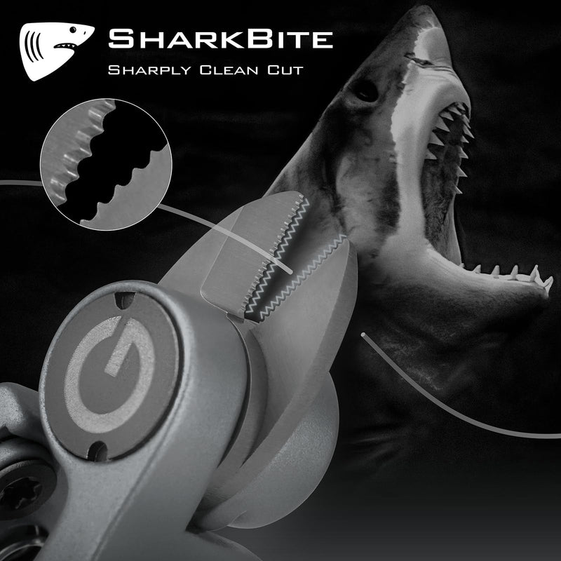 GOMEXUS Sharkbite Fishing Line Cutter with Retractors Fly Fishing Nippers Gray