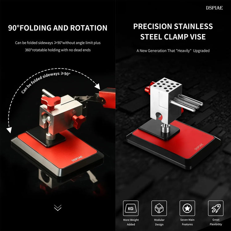 DSPIAE Stainless Steel Precision Clamp Vise Grip Width 1.69inch - 1.18 inch