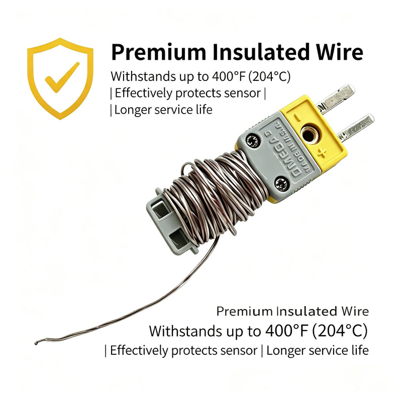 for Fieldpiece ATB1 K-Type Thermocouple HVAC Probe | Fieldpiece ATB1 K-Type Thermocouple -50 to 257°F with Mini Plug Nickel Chromium Aluminum Wire Wrap-Tab Storage
