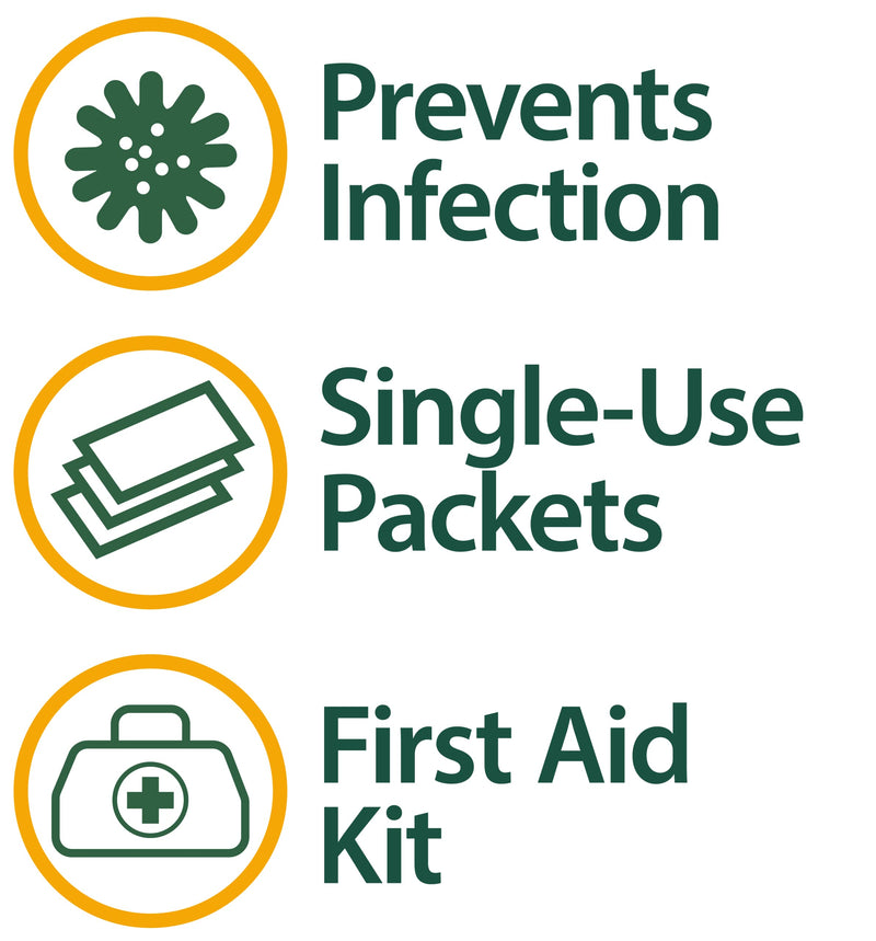 Globe (25 Pack Triple Antibiotic Ointment Single Packet, First Aid Kit for Minor Scratches, Wounds, Cuts, and Burns, Prevents Infection, Active Ingredients Compare to Leading Brand, Travel Size, 0.9g