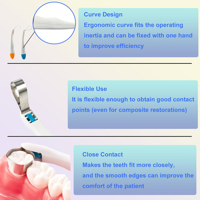 SMILEHEVENOrthodontic Dental Matrix-Profect Bands Dental Sectional Matrix System Metal Restoration Matrix Bands Yellow/Red/Blue/Green (50PCS-Blue-Standard-6mm) 50PCS-Blue-Standard-6mm