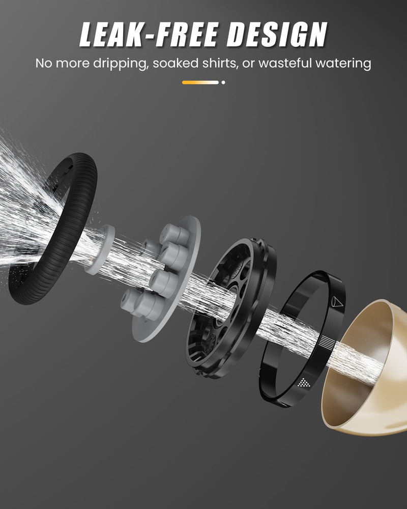 RAINPOINT Garden Hose Nozzle, 9 Spray Patterns Hose Sprayer Nozzle, Heavy Duty Metal Water Hose Nozzle, Adjustable Hand Sprayer, Watering Plants and Lawn, Pet Showering, Gray with connector