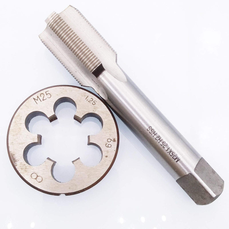 HSS M25 x 1.25mm Tap and M25 x 1.25mm Die Metric Thread Right Hand