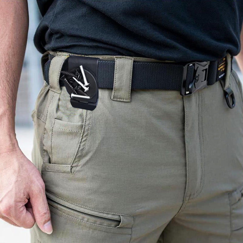 XXHong Belt Magnetic Clips Heavy Duty Magnetic Tool Holder Black Magnet Belt Organizer for Screws Nails Screwdrivers Wrench Metal Accessories 2 PCs
