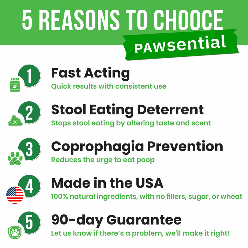 No Poo Chews for Dogs - Coprophagia & Stool Eating Deterrent with Probiotics, Digestive Enzymes & Breath Aid Support - Stop Dog Poop Eating - Made in USA - 120 Soft Chews 120 NO POO Probiotics NO Poo Chews - PawsPlanet Australia