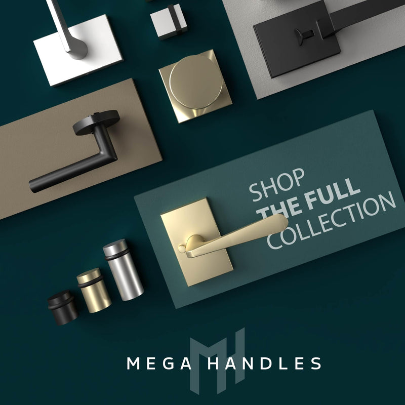Mega Handles Ralph Privacy Door Handle - 1 Pack Reversible Interior Black Door Handle, Heavy Duty Bed & Bath Door Handles with Privacy Door Lock, Fits All Standard Doors - Matte Black