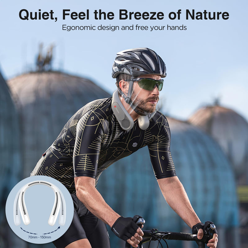 Hotsales Neck Fan, Hands Free Bladeless Neck Fans Portable Rechargeable, 6000 mAh Battery Operated Wearable Personal Fan, Cooling Neck Fan, 3 Speeds, USB Fan Gifts for Men, Women, Travel, Outdoor Gray