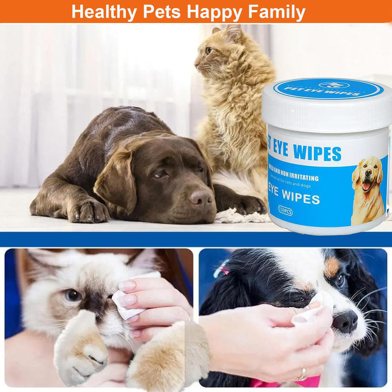 Pet Eye Wipes for Dogs, Natural Dog Wipes for Paws and Butt,Gentle and Safe Dog Wipes Cleaning for Remove Tear Stains and Mucus, Dog Eye Wipes and Cleaning Wipes for Dog, Cat, Furry Animals 130 pcs - PawsPlanet Australia