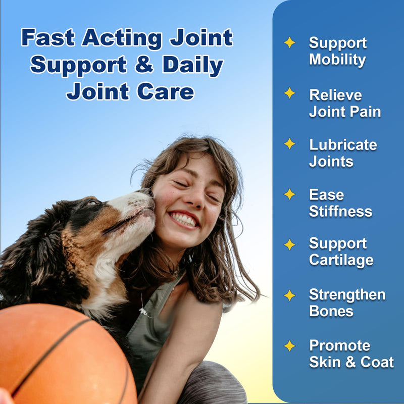 Glucosamine for Dogs - Joint Supplement for Dogs - Chondroitin, MSM, Omega-3, Hemp, Dog Joint Pain Relief, Support Mobility, Discomfort, Hip and Joint Supplement Dogs for All Breed, 120 Crunchy Bites 120 Bites - PawsPlanet Australia
