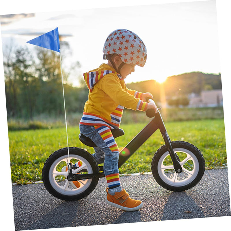 Kisangel 2Sets Bike Flags With Pole Reflective Flagpole Safety Cycling Flag Bicycle Flag Kit Safety Flag Banner for Sign Warning Flag Riding