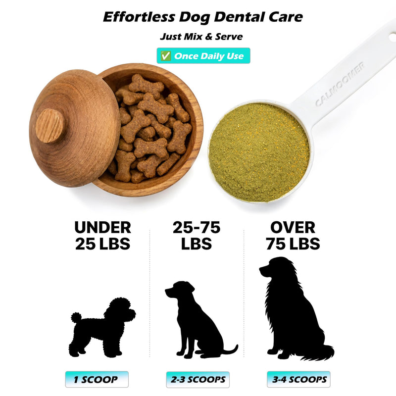 Dog Teeth Cleaning Powder, Pet Dental Powder with Probiotics - Tartar & Plaque Remover, Freshens Bad Breath, No Brushing Teeth Care for Dogs All Breeds - 150g