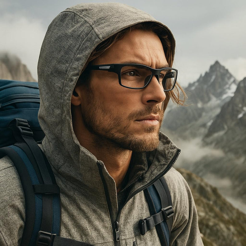Wraparound full lens Safety Glasses with Readers photochromic Sport Magnifying Safety Reading Goggles for Men Women Black 2 x