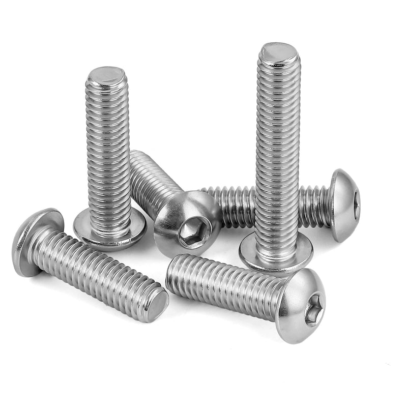 M5-0.8 x 20mm Button Head Socket Cap Screws, Stainless Steel 18-8 (304), Bright Finish, Fully Threaded, Pack of 50 M5 x 20mm - NewNest Australia