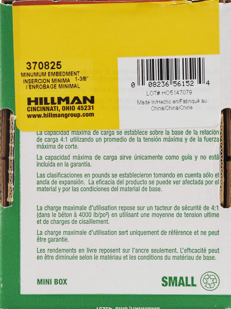 The Hillman Group 370825 Hex Head Sleeve Anchor, 5/16 X 1-1/2-Inch, 35-Pack 5/16" x 1-1/2"