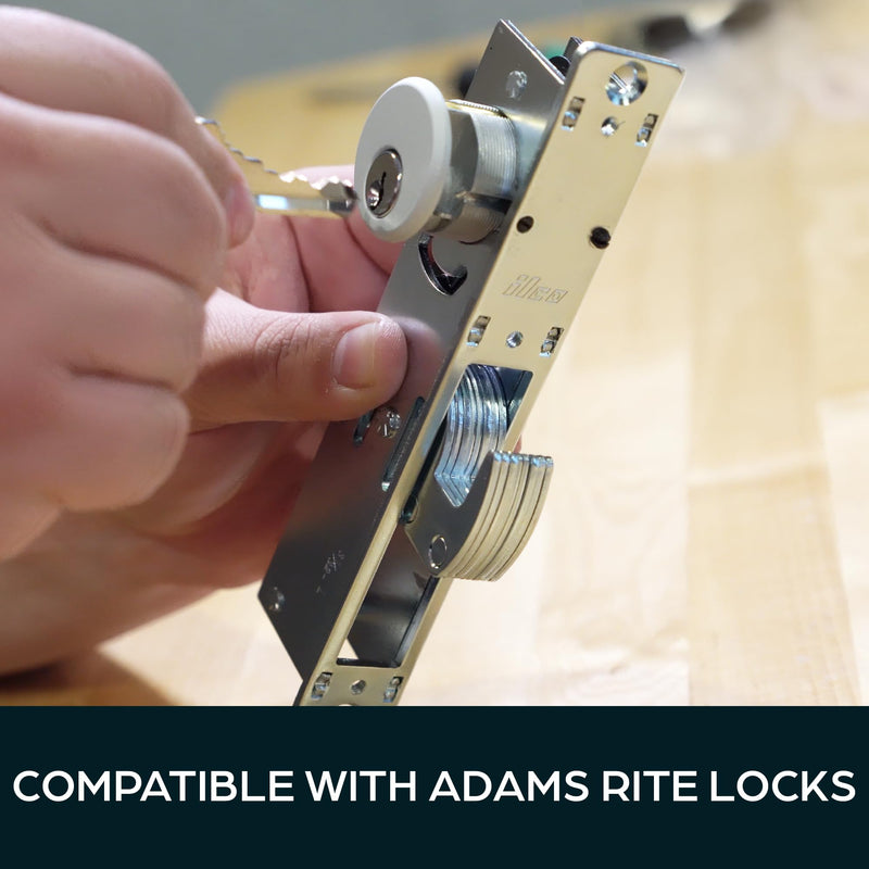 Summit DOORWARE Hook Bolt with Keys | Adams Rite Style Door Lock Replacement Parts | Mortise Lock with Thumbturn Cylinder | High Grade Lock for Maximum Security | Aluminum Finish | 1-1/8" Backset