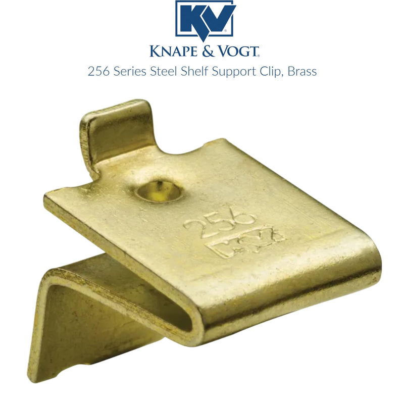 Knape & Vogt KV Shelf Support Clip Brass, Pack of 12