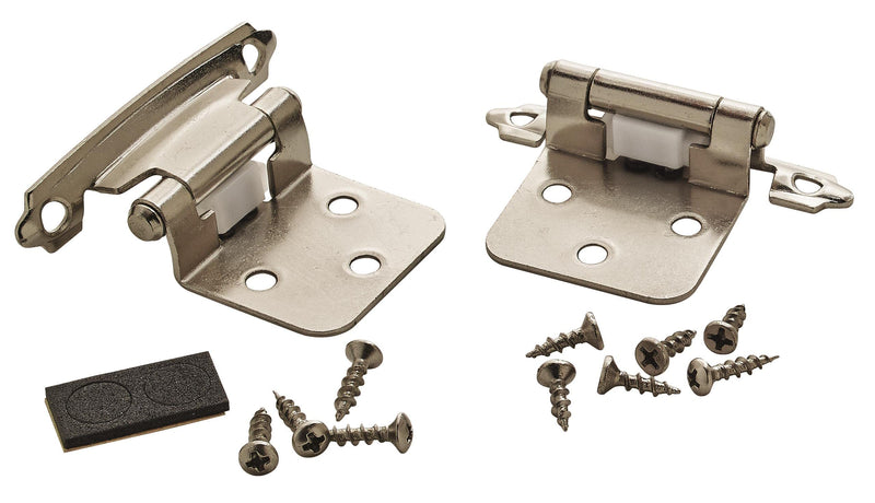 Variable Overlay Self-Closing, Face Mount Polished Chrome Hinge - 2 Pack