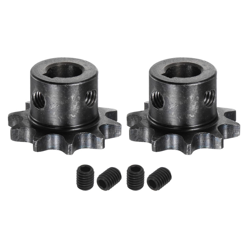 uxcell 2pcs ISO/DIN 06B-1 Roller Chain Sprocket B Type 10mm Bore, 3/8" Pitch, A3-Steel Single Strand Roller Sprocket Hardened 10 Tooth