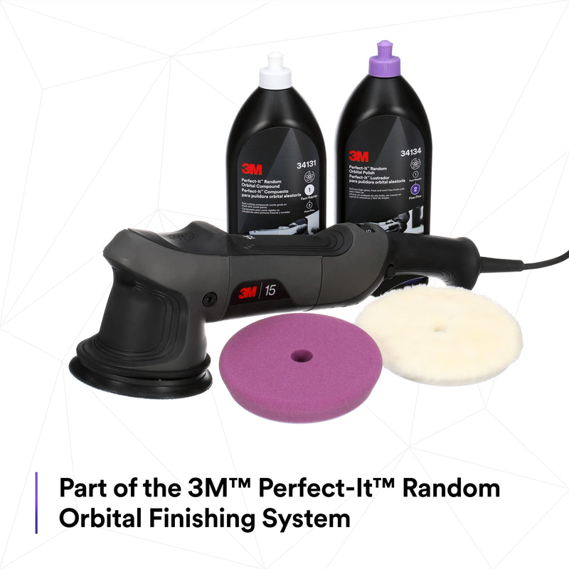 3M Perfect-It Random Orbital Foam Polishing Pad, 6"/150 mm, Purple, 34127, for Automotive Compounding and Polishing 150mm 6"