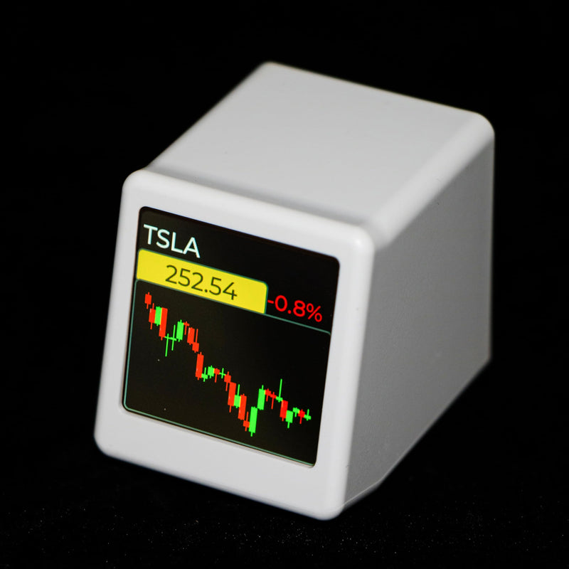 Vastarry Bitcoin Stock Ticker Monitor Display Digital Clock Weather, Temperature, Humidity, and Picture Playback Wi-Fi Enabled, and Photo Slideshow Capabilities (Yellow) Yellow