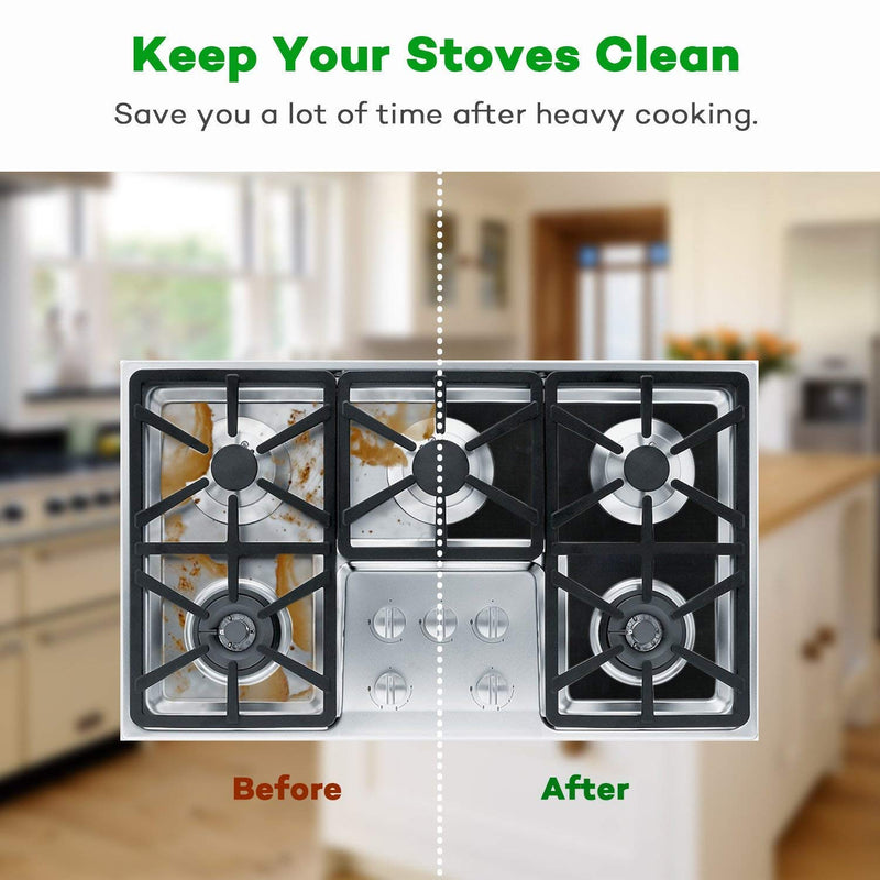 Forlivese Reusable Gas Stove Burner Covers -10 Pack Non-Stick Stovetop Burner Liners Gas Range Protectors Size 10.6x 10.6 Inch Cuttable Dishwasher Safe Easy to Clean 10 Pack