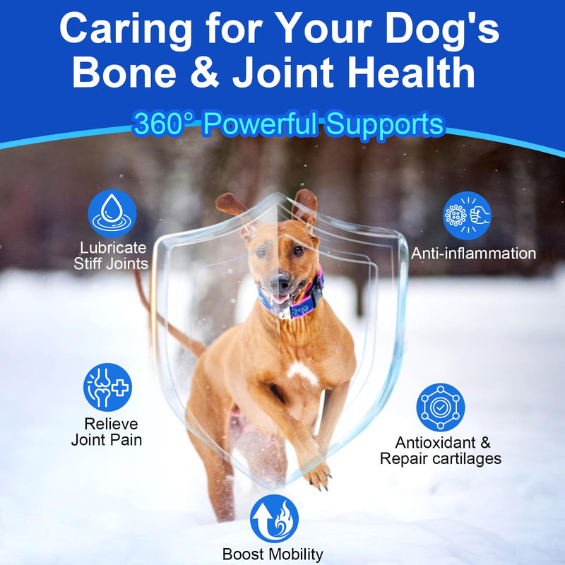 Advanced Dog Hip Joint Health Supplement Chews, Glucosamine for Dogs + Chondroitin, MSM, Turmeric & Green Lipped Mussel, Support Mobility, Pain Relief for Senior All Breeds Soft Chewable Treats White