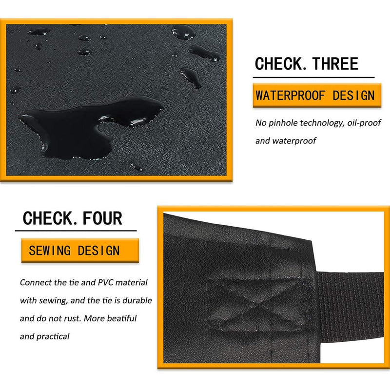 Homsolver 2 Pack Waterproof Rubber Vinyl Apron for Unisex Adult, Lightweight Chemical Resistant Industrial Work Apron Black Aprons Without Pockets