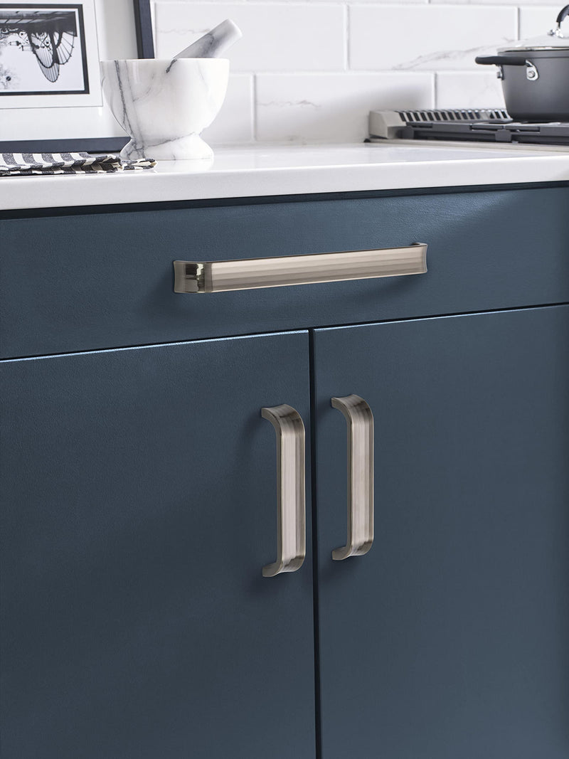 Amerock | Cabinet Pull | Gunmetal | 5-1/16 inch (128 mm) Center to Center | Concentric | 1 Pack | Drawer Pull | Drawer Handle | Cabinet Hardware 5-1/16 Inch (128 mm) Center-to-Center