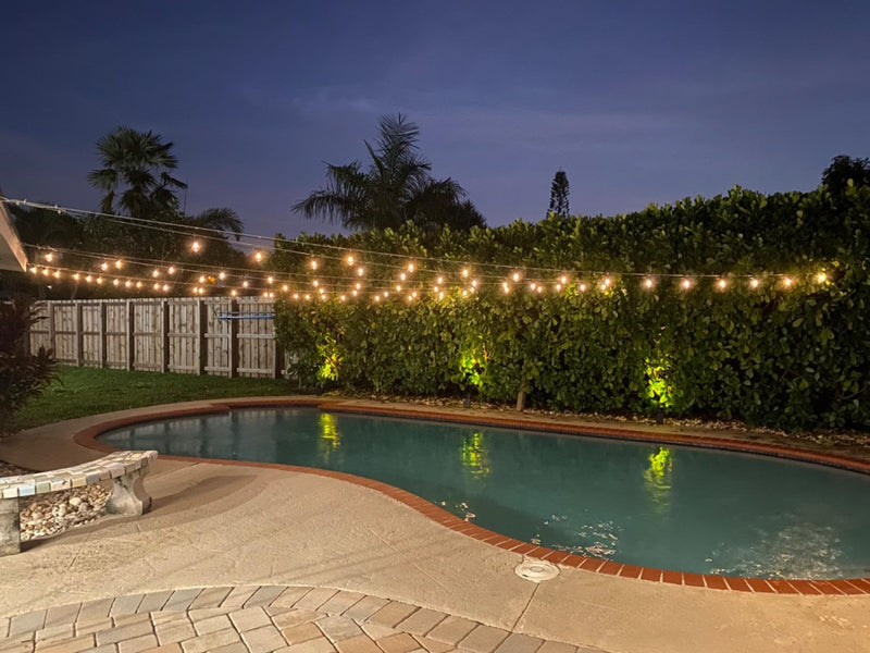 Brightech Ambience Pro Solar Powered Outdoor String Lights, 48 ft Commercial Grade Waterproof Patio Lights, 15 Edison Bulbs, Shatterproof LED String Lights for Outside, Porch - 1W Soft White Bright 48 Feet