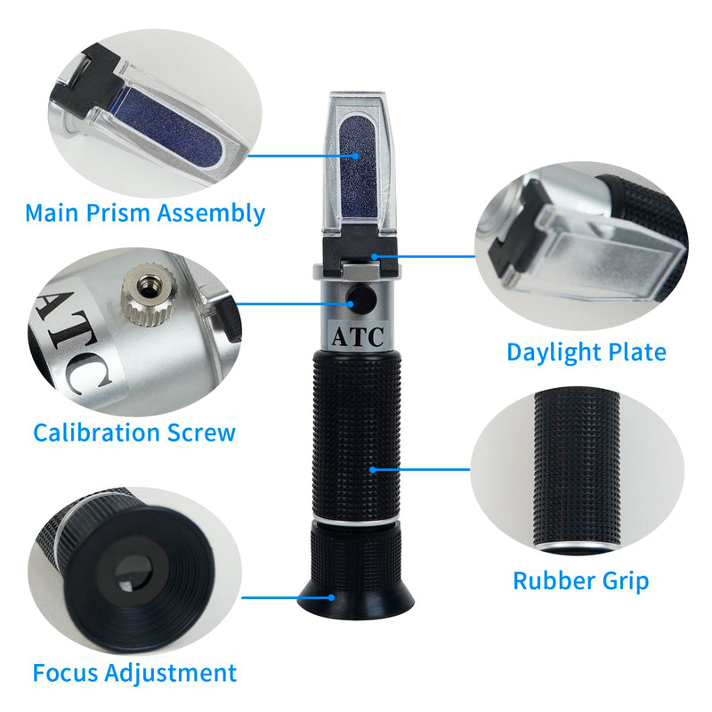 0-80% Brix Meter Refractometer, Refractometer Honey,Portable Refractometer, Refractometer,brix Refractometer for Measuring Sugar Content in Honey, Fruit,Maple Syrup and Other Sugary Drink