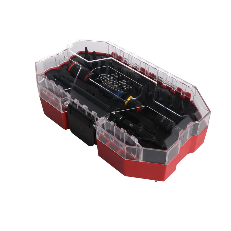 Malco KITCRB C-RHEX Socket Install Kit with Premium Case -Cleanable Reversible Hex Sizes (1/4"-9/16"), 2 Magnetic Shafts, 12 Impact-Rated Bits