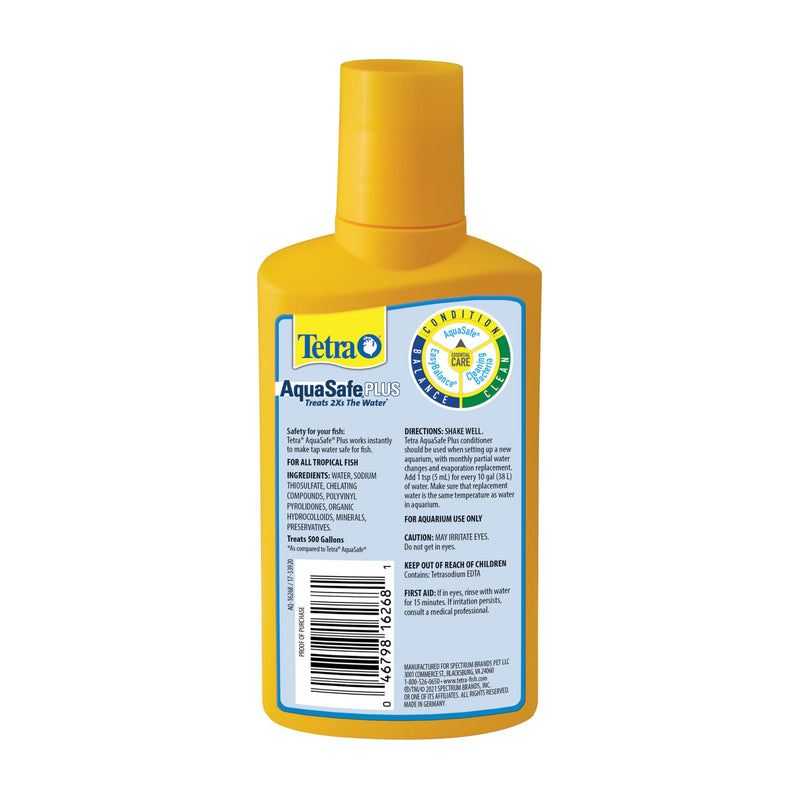 Tetra AquaSafe Plus, 8.45 Ounces, aquarium Water Conditioner And Dechlorinator, Model Number: 46798162681 8.4-Ounce