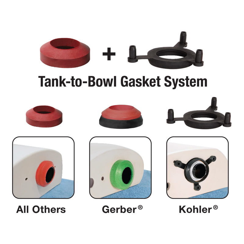 Fluidmaster 2602G-008 Universal 2-Inch Tank-to-Bowl Gasket System
