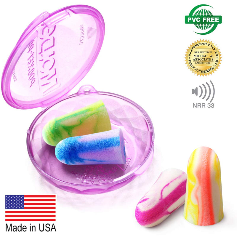 MOLDEX Sparkplugs Soft Foam Earplugs 60 Pairs Ear Plugs for Sleeping, Snoring, Work, Travel, Shooting - 33dB Highest NRR Made in USA (Bottle Pack) 120 Count (Pack of 1)