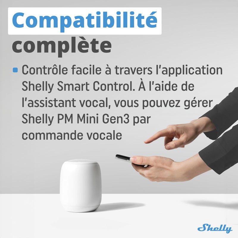 Shelly PM Mini Gen3 | WiFi & Bluetooth Smart Power Meter 1 Channel 16 A | Home Automation | Compatible with Alexa & Google Home | iOS Android App | No Hub Required | Smart Schedules (2 Pack) 2