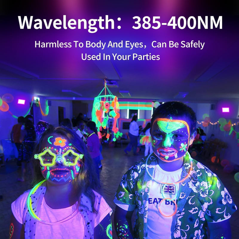 38W LED Black Lights IP66 Waterproof Black Light Outdoor with 5ft Plug+Switch,Flood Blacklight for Halloween Glow in The Dark Party Stage Light Neon Glow Birthday 1 Pack 38W-1Pack