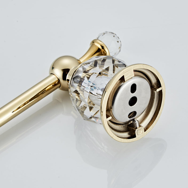 Golden Toilet Roll Paper Holder,Gold Crystal Bathroom Tissue Holder Toilet Paper Holder Bright Gold